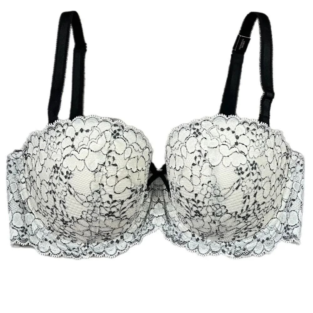 Victoria’s Secret Dream Angels Strapless Multi-way lightly padded lace bra 32DDD